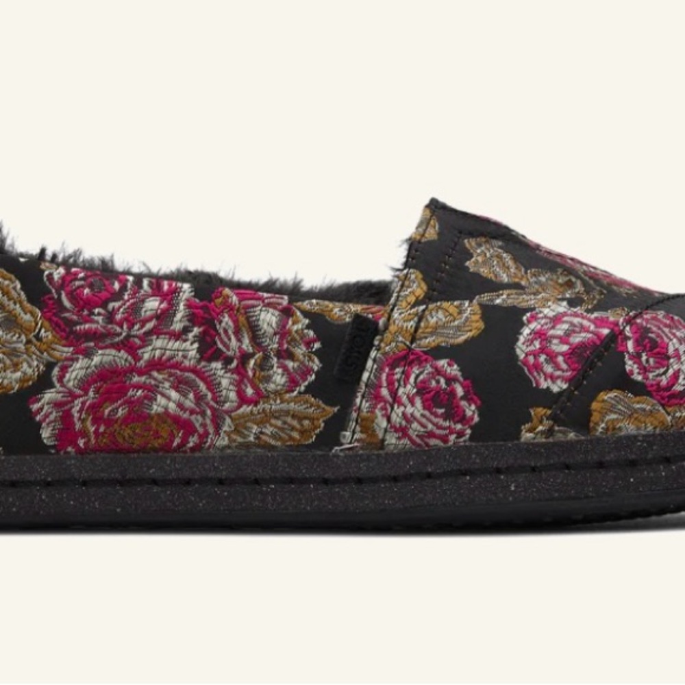 TOMS Alaprgata Leather Wrap : Black Metallic Floral Brocade W8 - Picture 13 of 13